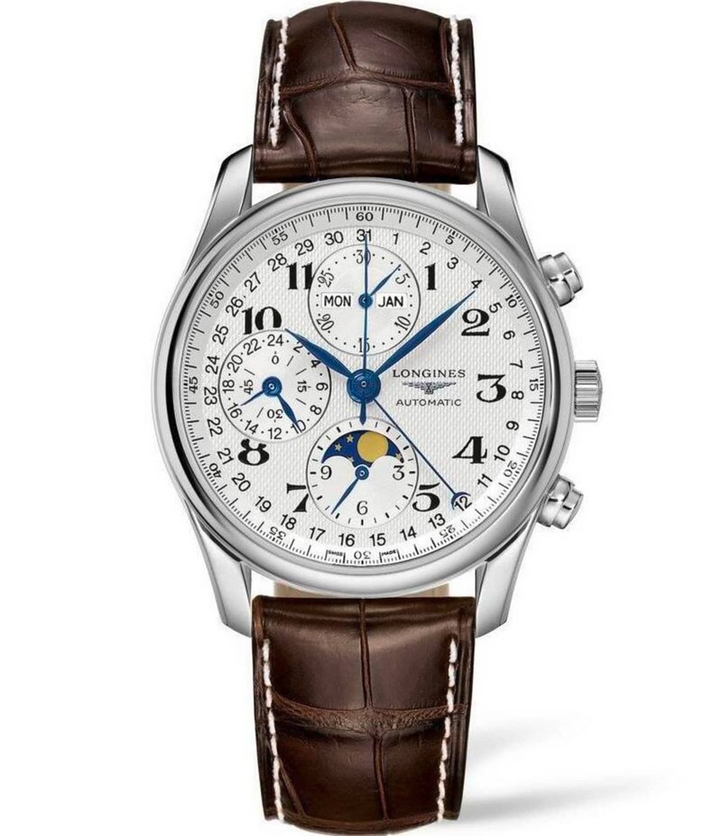 ロンジン レディース アクセサリー 腕時計 レザー Longines Men's Master Collection Automatic Silver Dial Brown Leather Strap Watch Brown ブラウン|ReVida 店