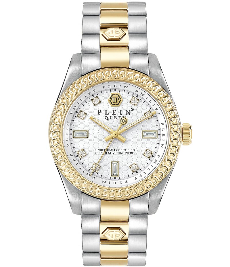 フィリッププレイン レディース アクセサリー 腕時計 Tシャツ Philipp Plein Women's Queen Quartz Analog Two Tone Stainless Steel Bracelet Watch Two Tone｜ReVida 店