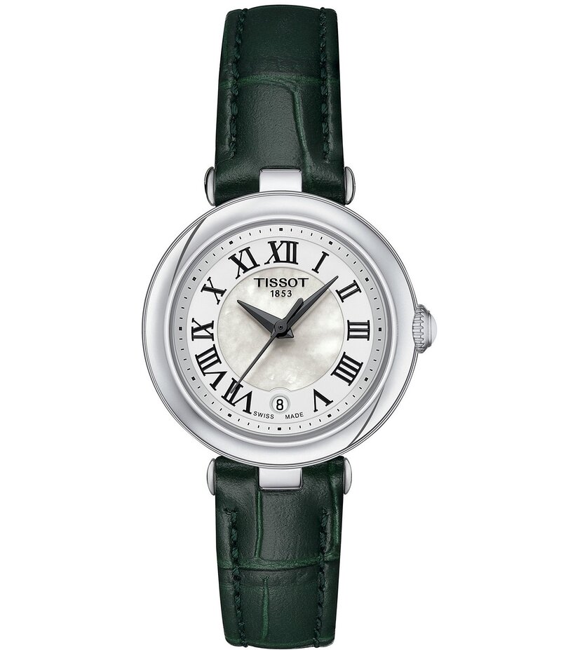 ティソット レディース アクセサリー 腕時計 レザー Tissot Women Bellissima Quartz Analog Green Croco Leather Strap Watch Green グリーン