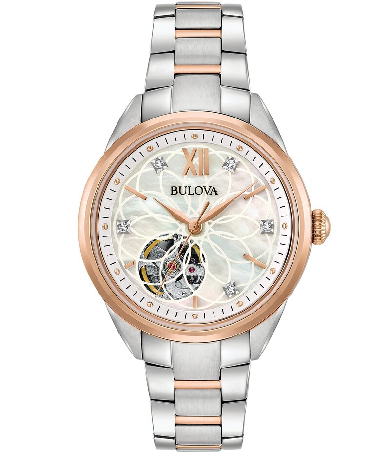 ブロバ レディース 付属品 ウオッチ プルオーバー Bulova Women\u0027s Sutton Classic Quartz Analog Stainless Steel And Rose Gold Accent Bracelet Watch Two Tone ゴールド