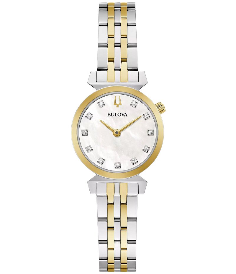ブロバ レディース アクセサリー 腕時計 Tシャツ Bulova Women's Regatta Quartz Analog Two Tone Stainless Steel Bracelet Watch Two one｜ReVida 店