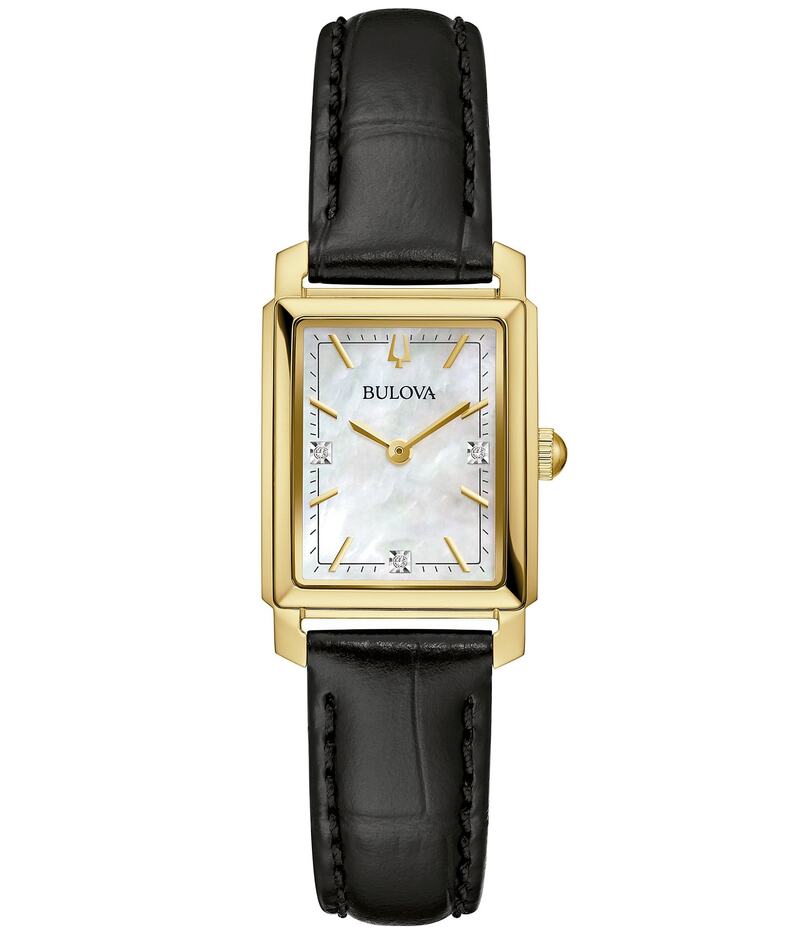 ブロバ レディース 佩び物 ウォッチ なめし革 Bulova Sutton Collection Women\u0027s Quartz Analog Black Leather Strap Watch Gold ゴールド