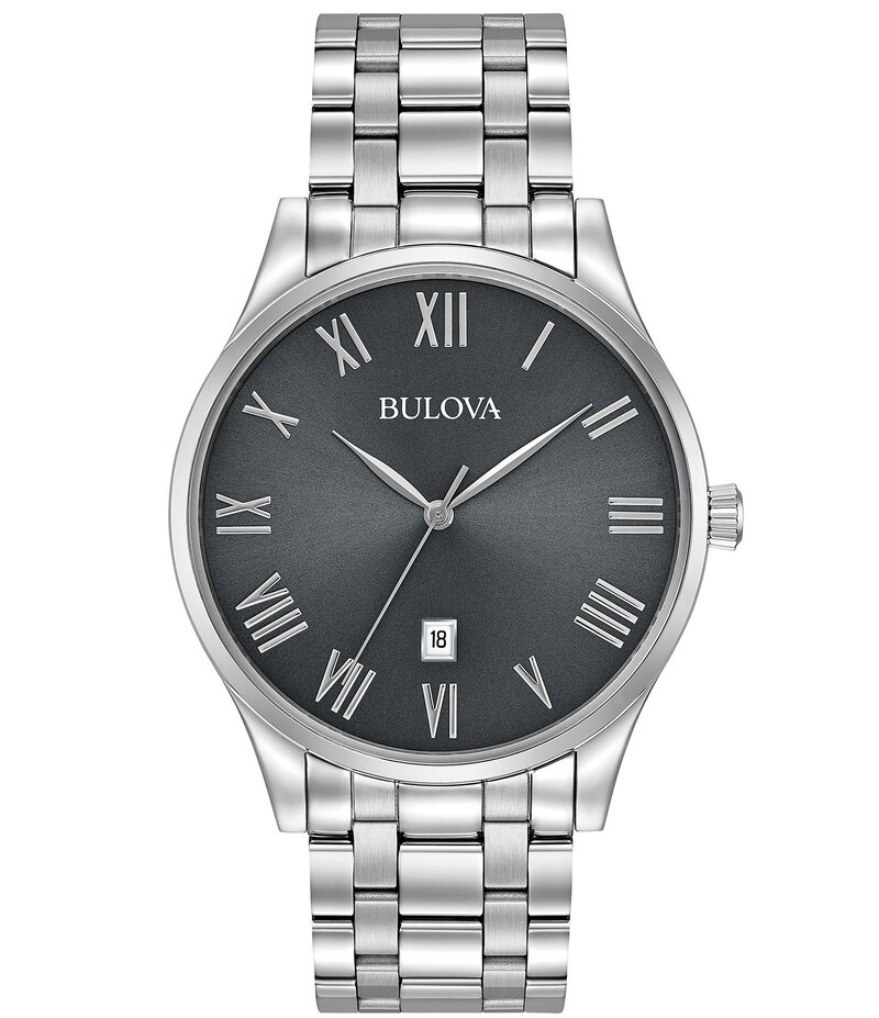 ブロバ レディース 佩び物 ウォッチ プルオーバー Bulova Classic Collection Men\u0027s Quartz Analog Stainless Steel Bracelet Watch Silver しろがね色