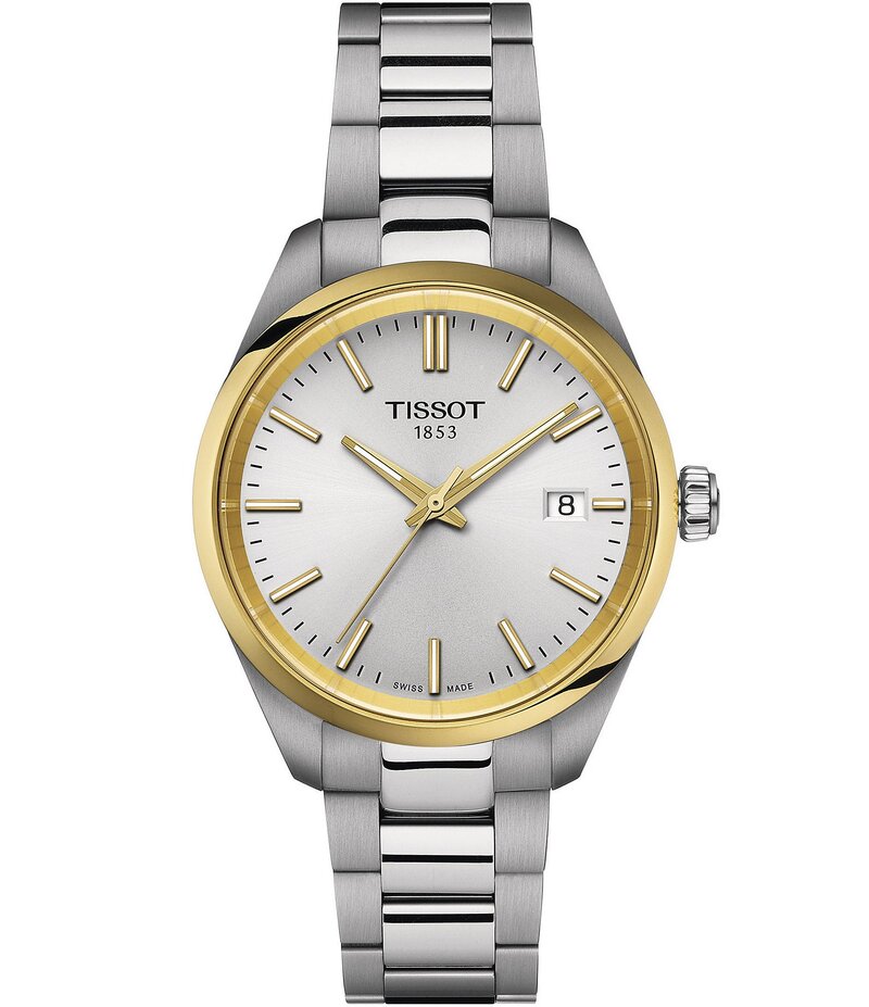 ティソット レディース アクセサリー 腕時計 Tシャツ Tissot Women's Pr100 Quartz Analog Two Tone Stainless Steel Bracelet Watch Two Tone