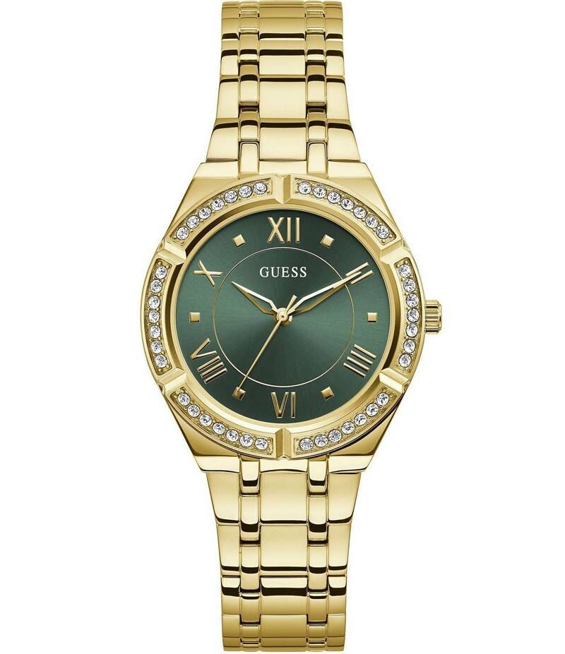 ゲス レディース アクセサリー 腕時計 Tシャツ Guess Women's Cosmo Analog Crystal Gold Tone Stainless Steel Bracelet Watch Gold ゴールド｜ReVida 店