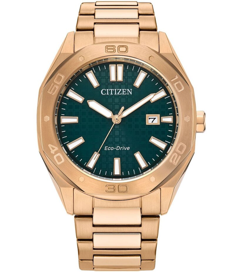 シチズン レディース アクセサリー 腕時計 Tシャツ Citizen Men's Eco Drive Weekender Three Hand Rose Gold Tone Stainless Steel Watch Gold ゴールド