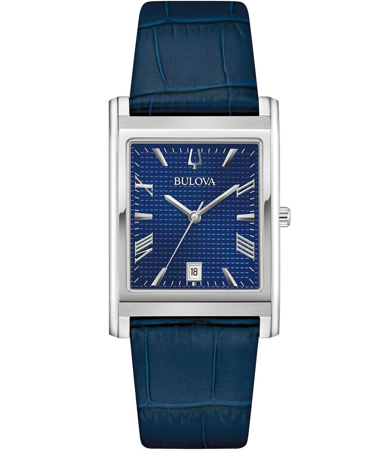 ブロバ レディース 佩び物 ウォッチ なめし革 Bulova Men\u0027s Classic Three Hand Analog Blue Leather Strap Watch Blue 青色