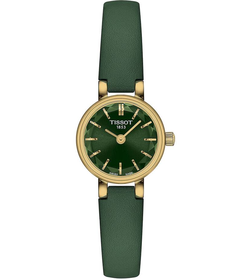ティソット レディース アクセサリー 腕時計 レザー Tissot Women's Lovely Quartz Analog Green Leather Strap Watch Green グリーン