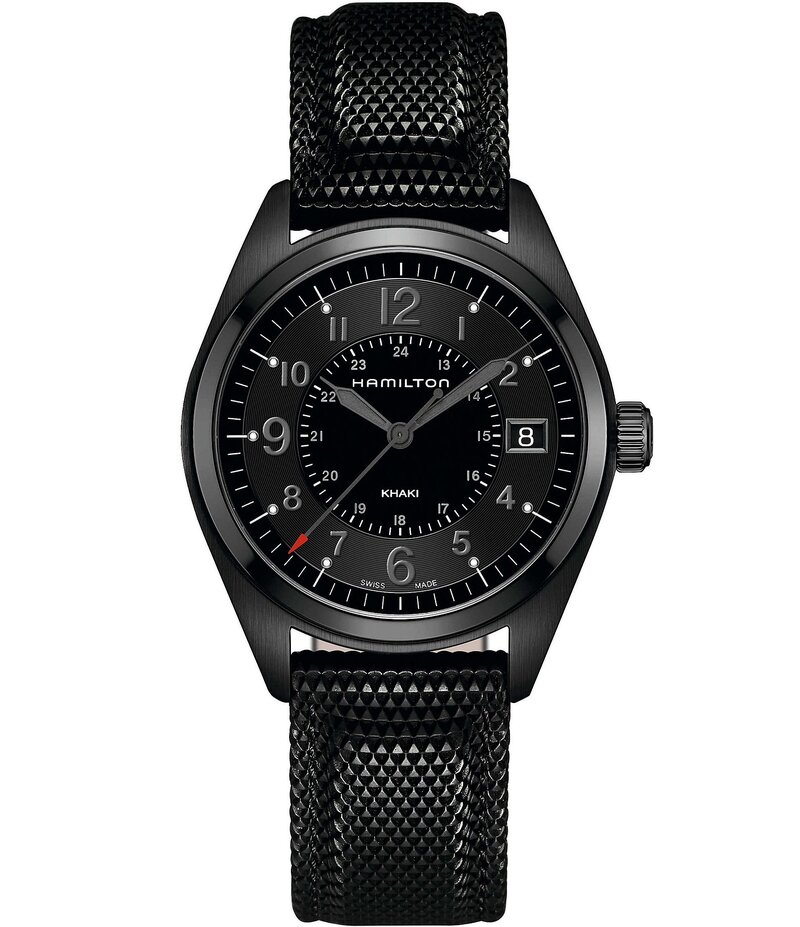 ハミルトン レディース 付属品 ウオッチ Hamilton Khaki Field Quartz Full Black Watch Black 黒いこと