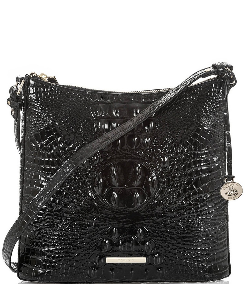 ブランミン レディース バッグ ショルダーバッグ レザー BRAHMIN Melbourne Collection Katie Leather Crocodile-Embossed Crossbody Bag Black ブラック