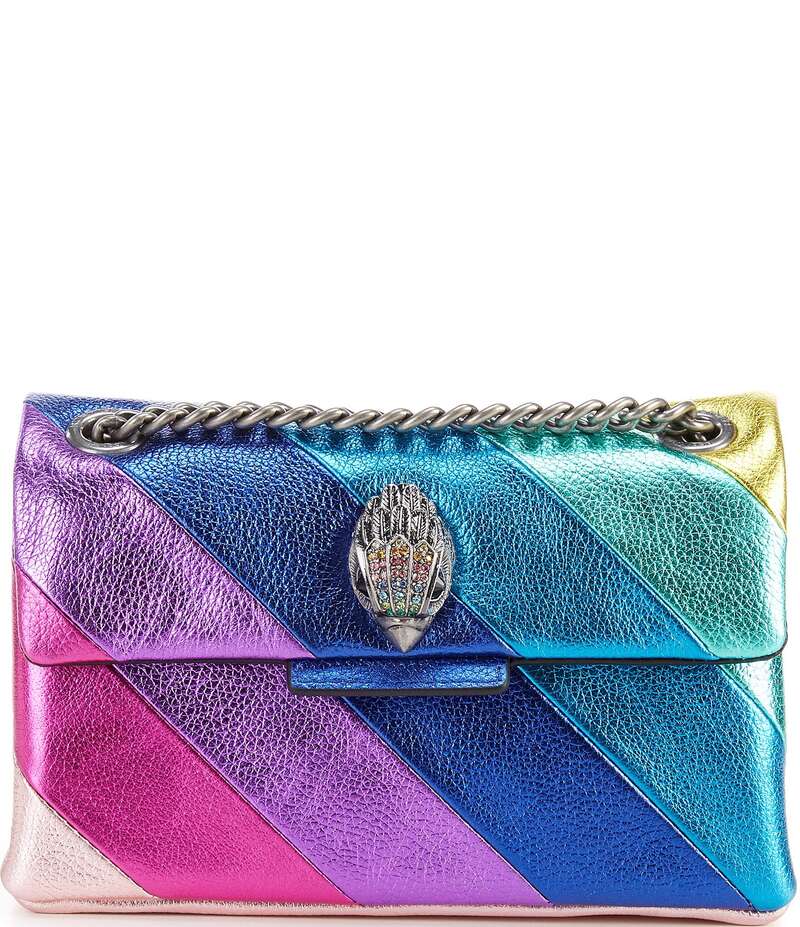 カートジェイガーロンドン レディース バッグ ショルダーバッグ ミニ トール Kurt Geiger London Mini Kensington Metallic Rainbow Striped Crossbody Bag Multi マルチカラー｜ReVida 店