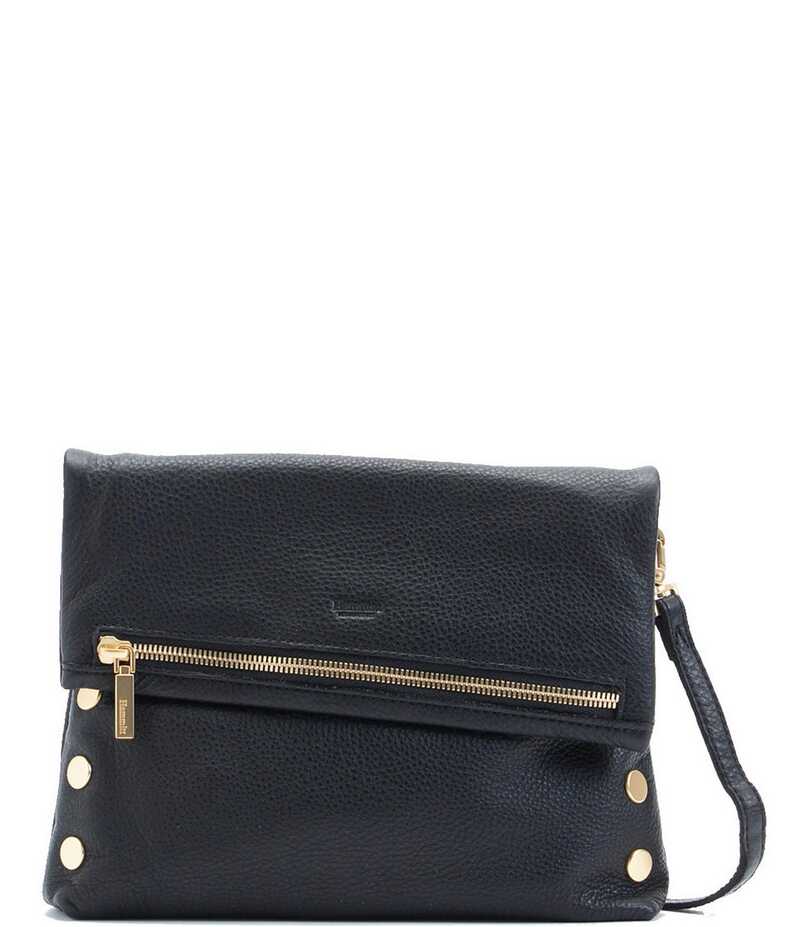 ハミット レディース バッグ ショルダーバッグ レザー Hammitt Fold-Over VIP Leather Medium Gold Hardware Crossbody Bag Black/Brushed Gold ブラック