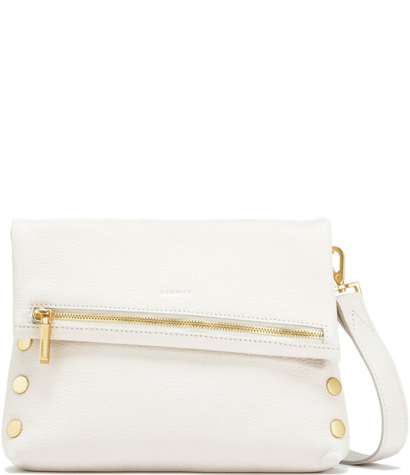 ハミット レディース バッグ ショルダーバッグ レザー Hammitt Fold-Over VIP Leather Medium Gold Hardware Crossbody Bag Calla Lily White/Brushed Gold ホワイト