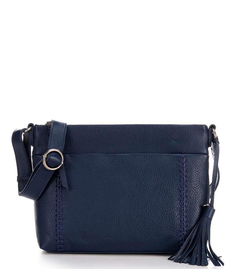 ザサック レディース バッグ ショルダーバッグ レザー The Sak Melrose Top Zip Leather Crossbody Bag Indigo インディゴ
