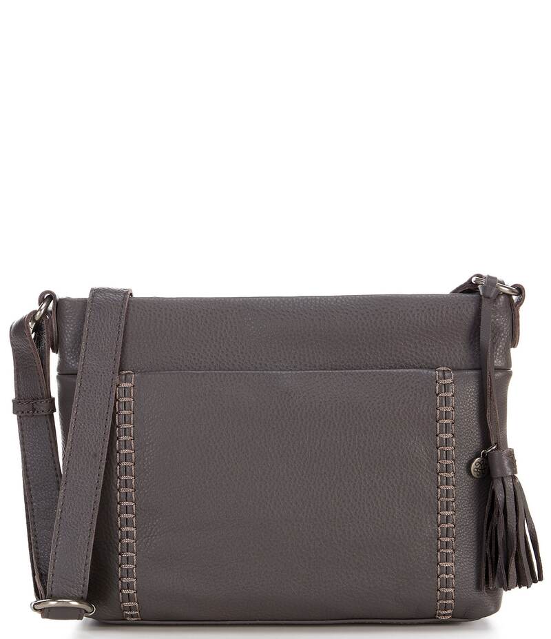 ザサック レディース バッグ ショルダーバッグ レザー The Sak Melrose Top Zip Leather Crossbody Bag Slate スレート