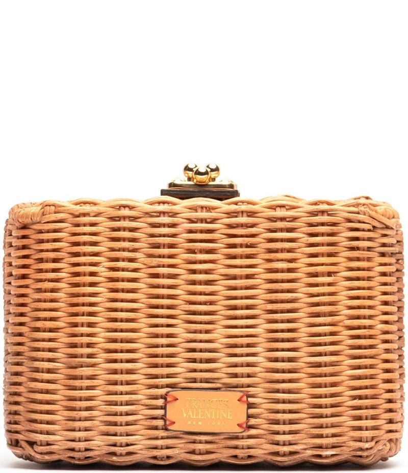 フランセスバレンタイン レディース バッグ クラッチバッグ FRANCES VALENTINE Paige Wicker Box Chain Strap Clutch Bag Toast｜ReVida 店 40,170円