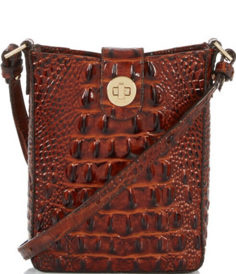 ブランミン レディース バッグ ショルダーバッグ BRAHMIN Melbourne Collection Marley Crocodile-Embossed Crossbody Bag Pecan