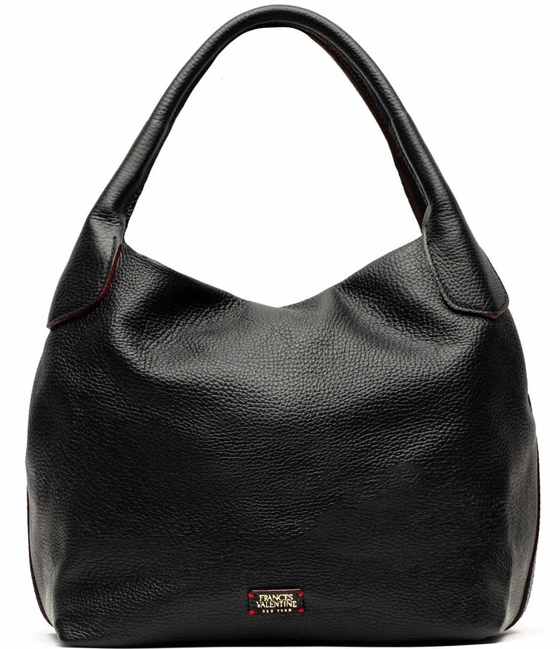 フランセスバレンタイン レディース 御徒面子 ショルダーバッグ なめし革 FRANCES VALENTINE Sweet Pea Tumbled Leather Slouchy Satchel Bag Black 黒いこと