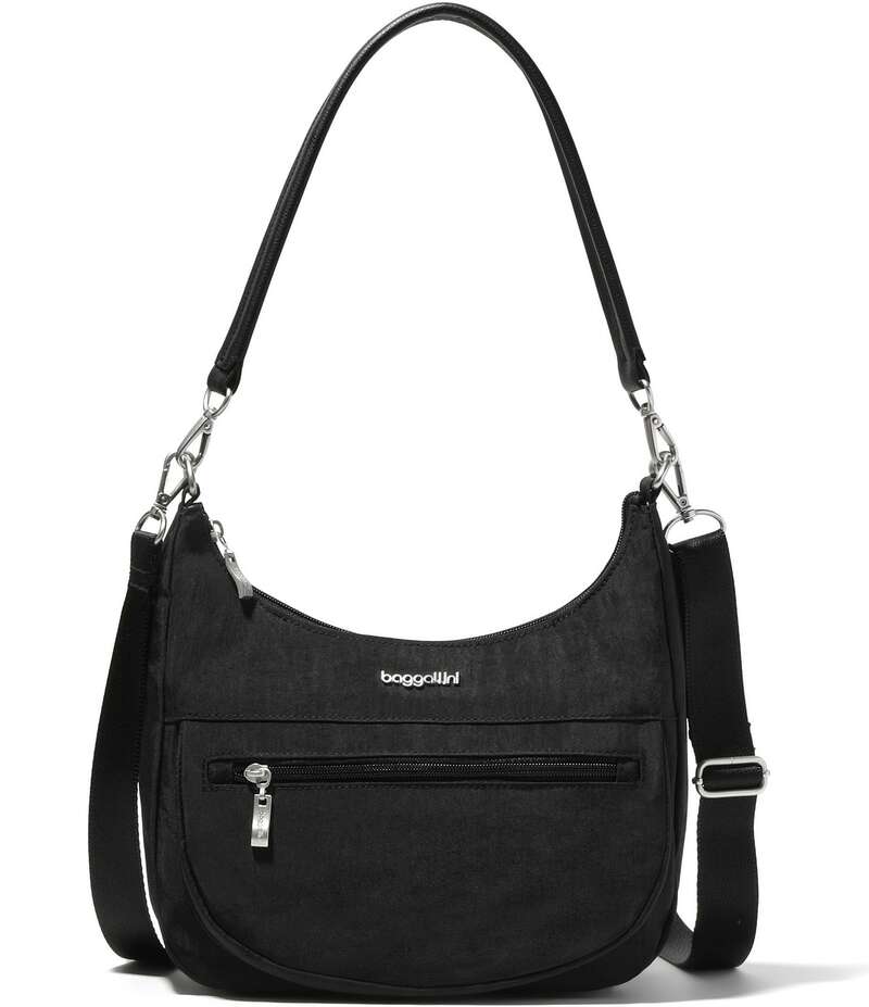 バッガリーニ レディース バッグ ショルダーバッグ Baggallini Modern Pocket Half-Moon Silver Metal Crossbody Bag Black ブラック 13,125円