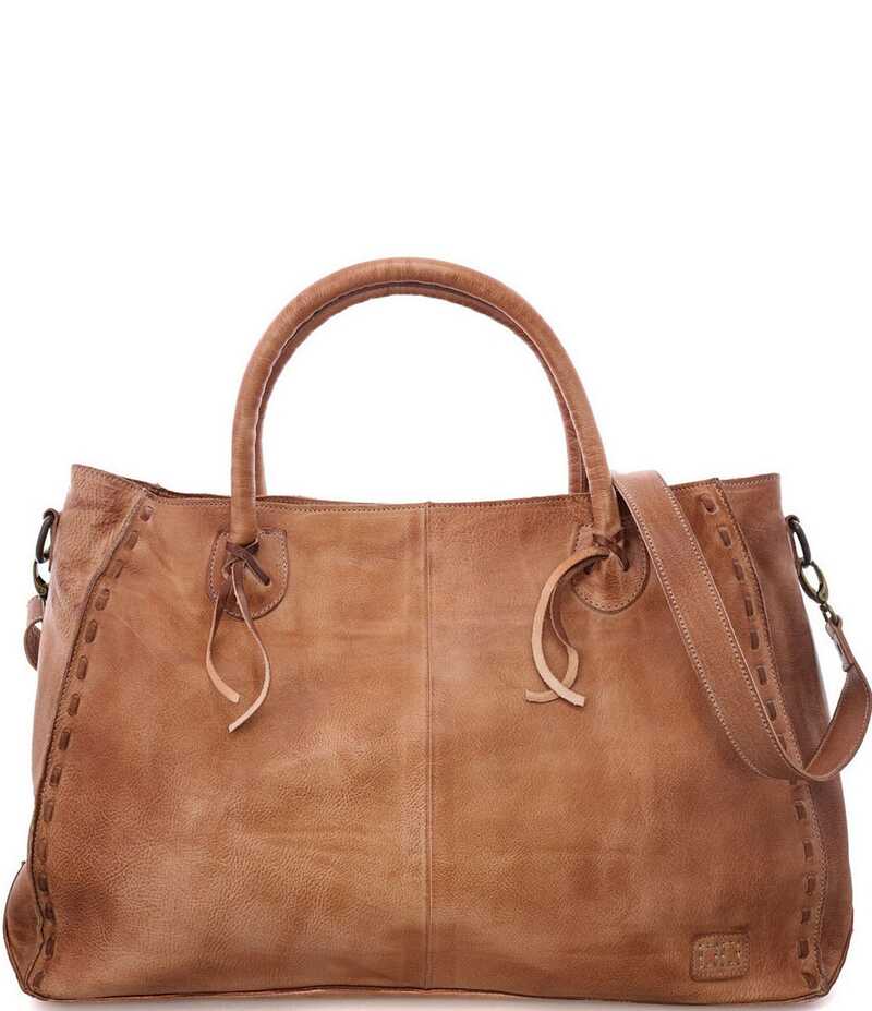 ベッドステュ レディース バッグ ハンドバッグ Bed Stu Rockaway Stitch-Detail Distressed Satchel Bag Tan Rustic タン