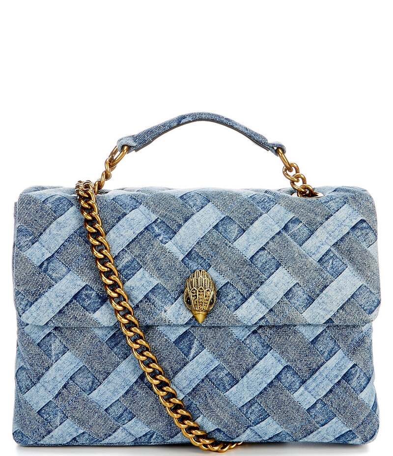 カートジェイガーロンドン レディース バッグ ショルダーバッグ デニム Kurt Geiger London Large Kensington Denim Shoulder Bag Denim デニム｜ReVida 店 40,170円