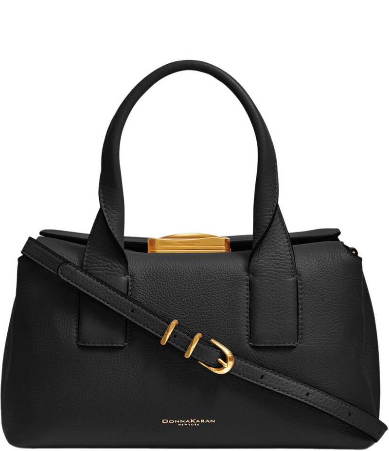 ダナキャラン レディース バッグ ハンドバッグ Donna Karan Amagansett Satchel Bag Black/Gold ブラック
