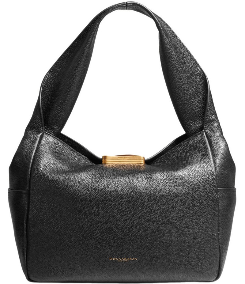 ダナキャラン レディース バッグ ショルダーバッグ Donna Karan Amagansett Shoulder Bag Black/Gold ブラック