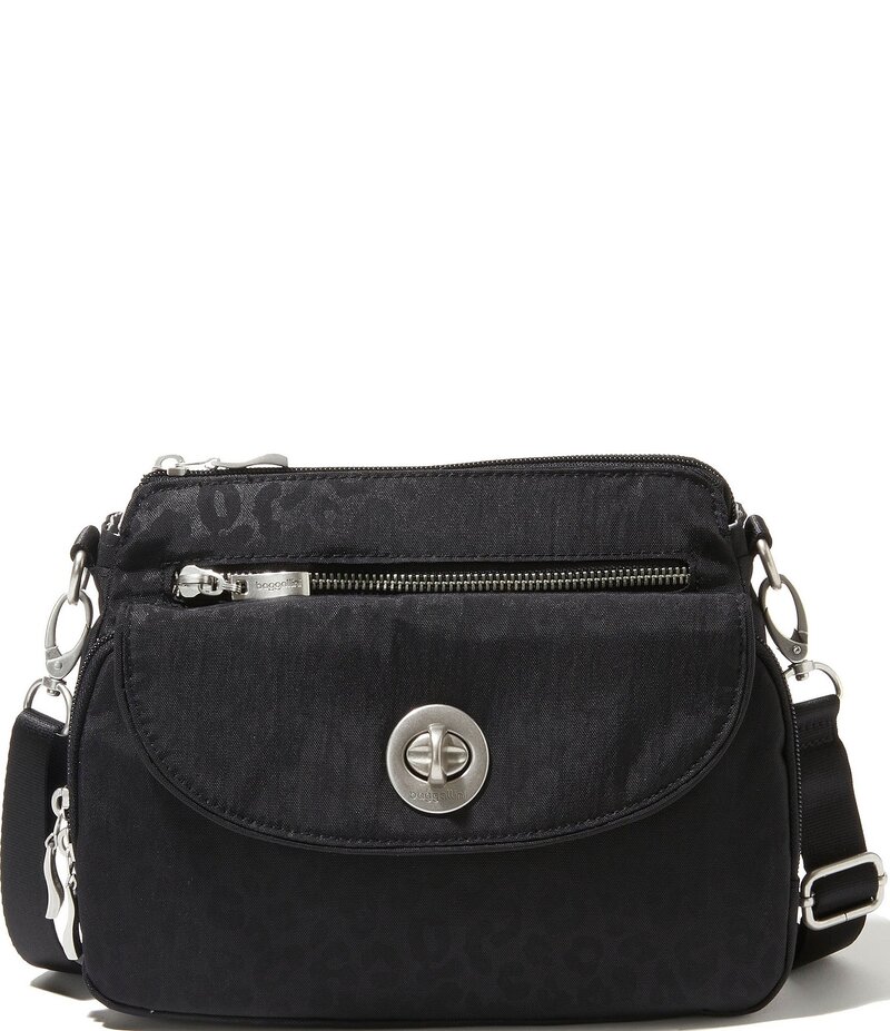 バッガリーニ レディース バッグ ショルダーバッグ Baggallini Black Cheetah Calais Crossbody Bag Black Cheetah Emboss ブラック