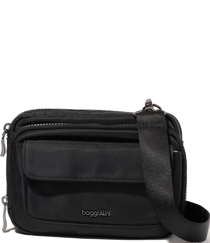 バッガリーニ レディース バッグ ショルダーバッグ ナイロン Baggallini Twill Nylon Modern Double Zip Crossbody Bag Black Twill ブラック