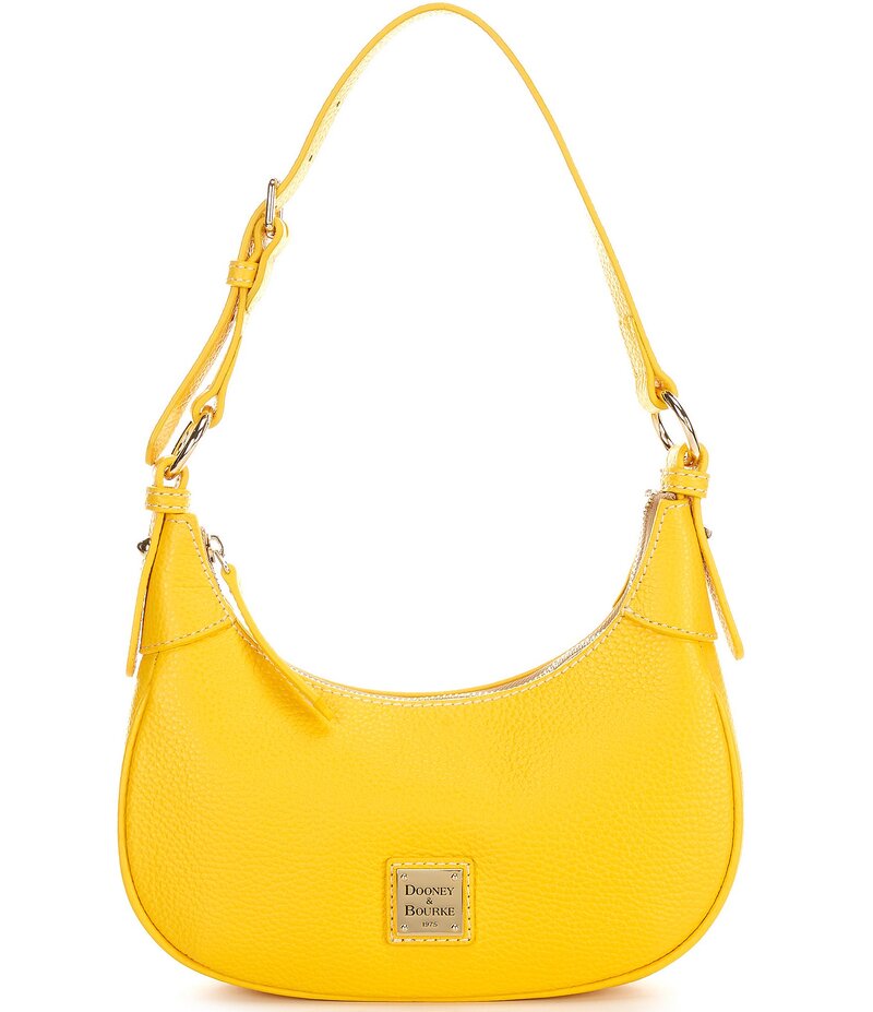ドーネイアンドバーク レディース バッグ ショルダーバッグ レザー Dooney & Bourke Lucca Pebbled Leather Hobo Baguette Shoulder Bag Dandelion｜ReVida 店