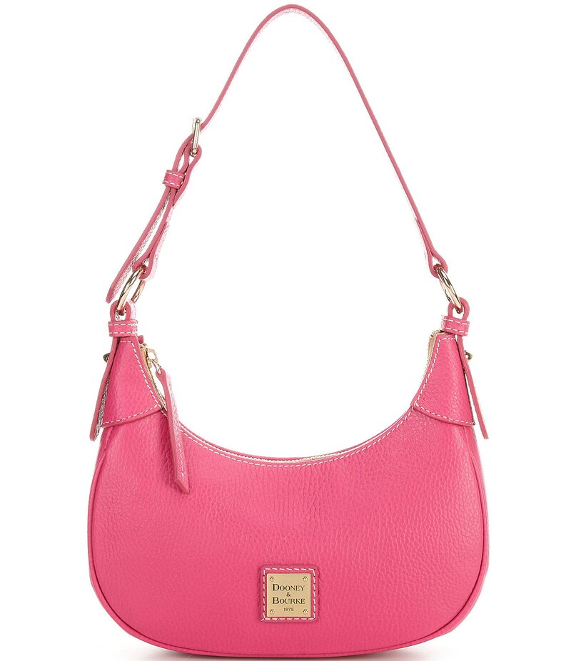 ドーネイアンドバーク レディース バッグ ショルダーバッグ レザー Dooney & Bourke Lucca Pebbled Leather Hobo Baguette Shoulder Bag Fuchsia フューシャ