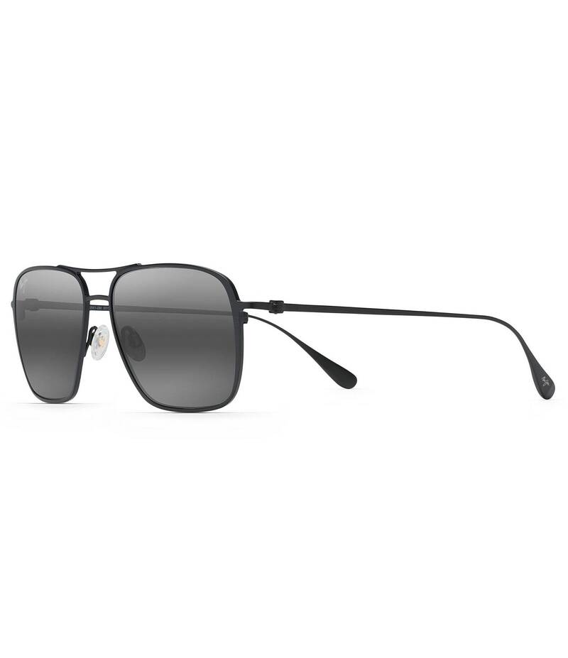 マウイ体育館 レディース 付属物 サングラス・アイウェア つけ加える大きさ Maui Jim Beaches PolarizedPlus2R Aviator 57粍 Sunglasses Black Matte 黒いこと