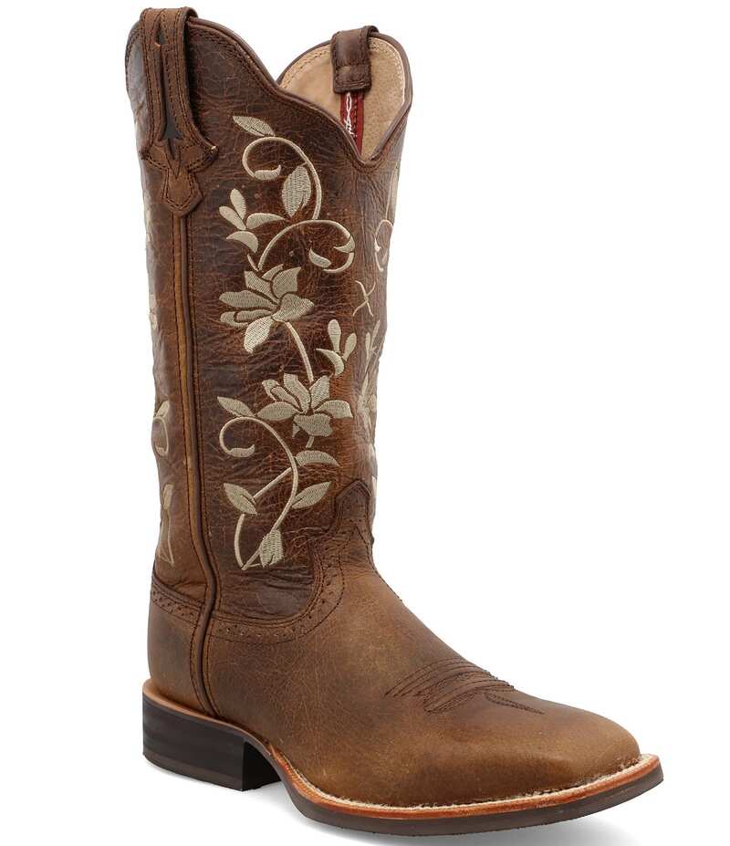 ツイステッドエックス レディース シューズ ブーツ・レインブーツ 刺繍 ブーツ Twisted X Women's 13 WS Toe Ruff Stock Embroidered Western Boots Oiled Bomber/Oiled Bomber