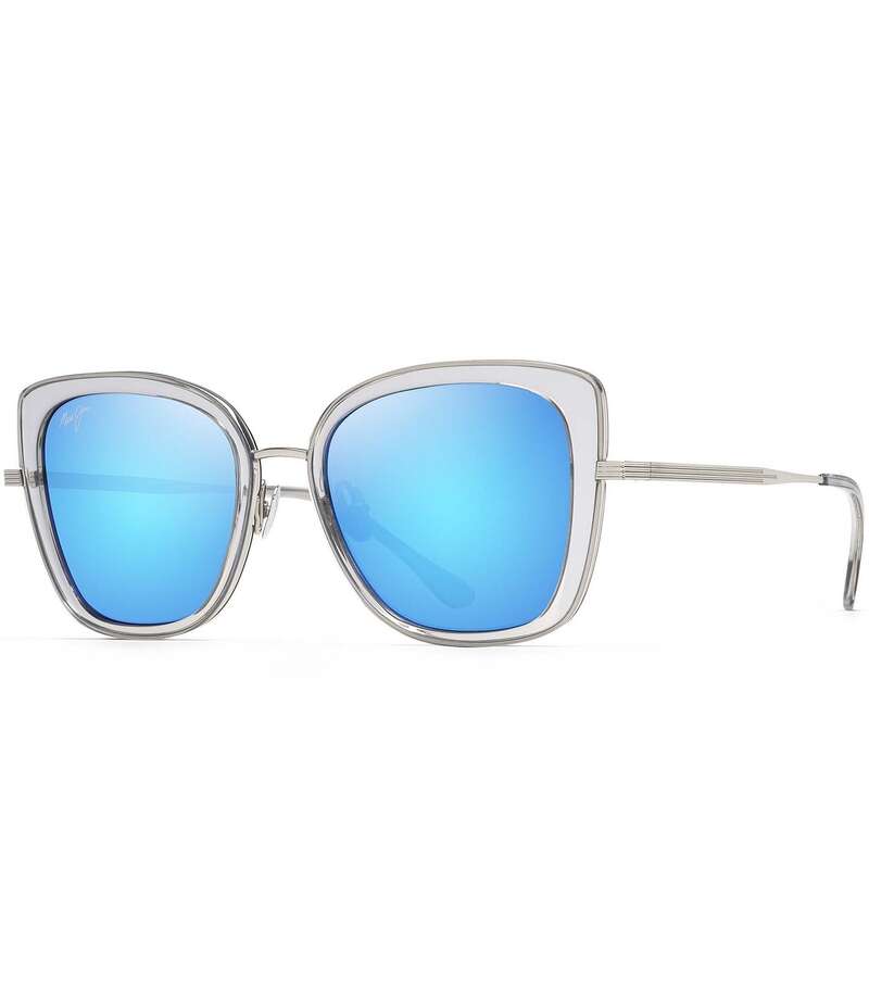 マウイ体育館 レディース 付属物 サングラス・アイウェア Maui Jim Women\u0027s Violet Lake 53粍 Transparent Butterfly Sunglasses Transparent Grey 薄墨色