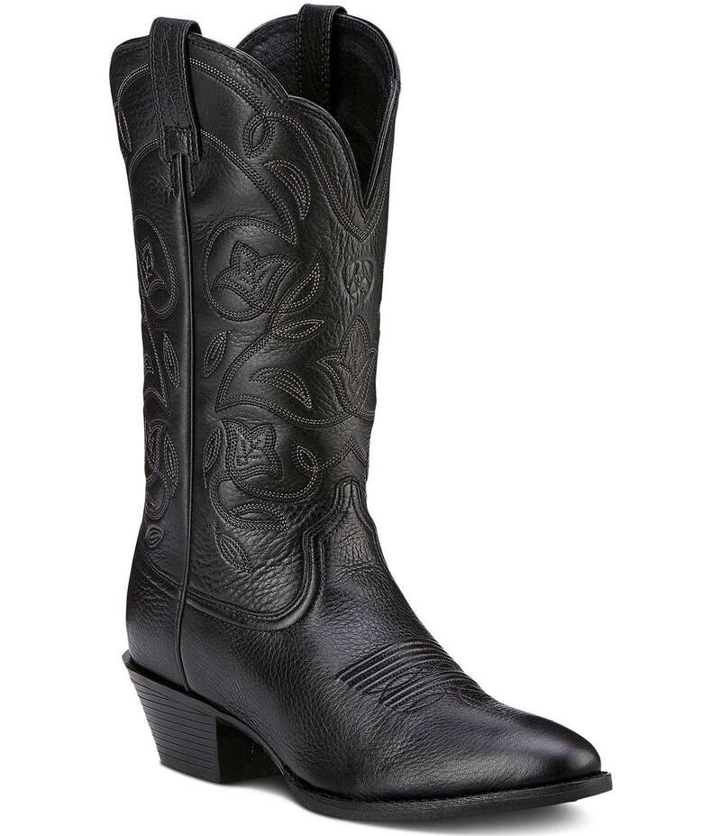 アリアト レディース シューズ ブーツ・レインブーツ レザー Ariat Women's Heritage R Toe Leather Western Boots Black ブラック
