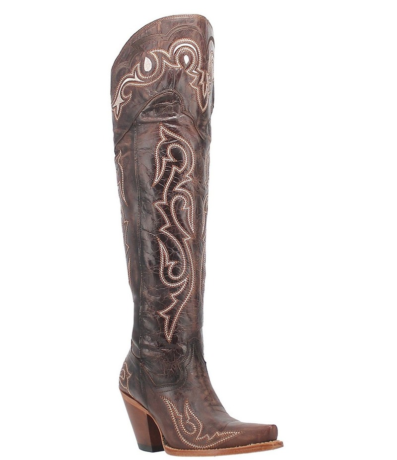 ダンポスト レディース シューズ ブーツ・レインブーツ レザー Dan Post Kommotion Leather Over-the-Knee Western Boots Chocolate チョコレート