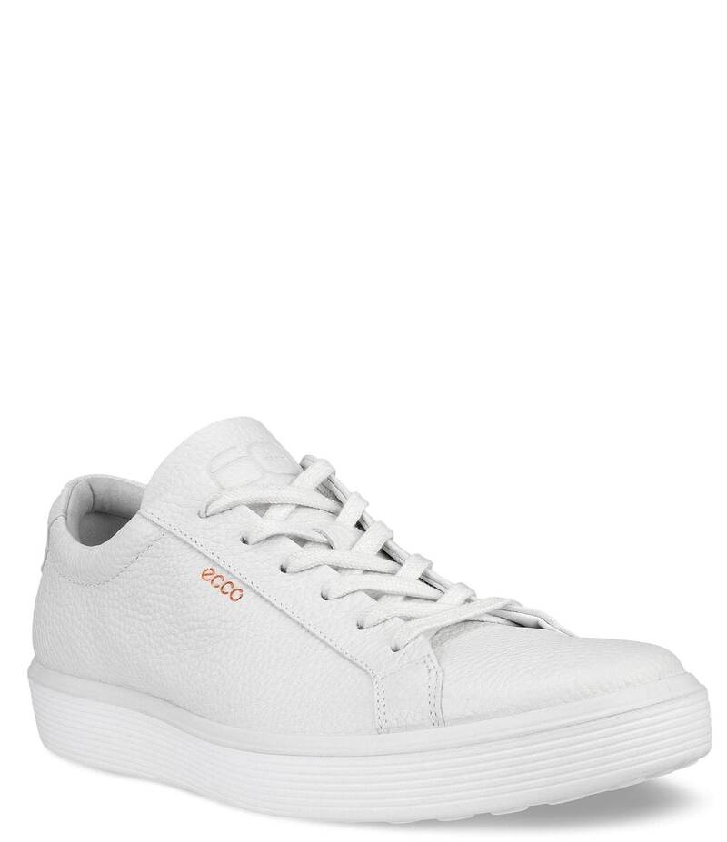 エコー メンズ シューズ スニーカー レザー ECCO Men's Soft Pebble Leather 60 Sneakers White ホワイト