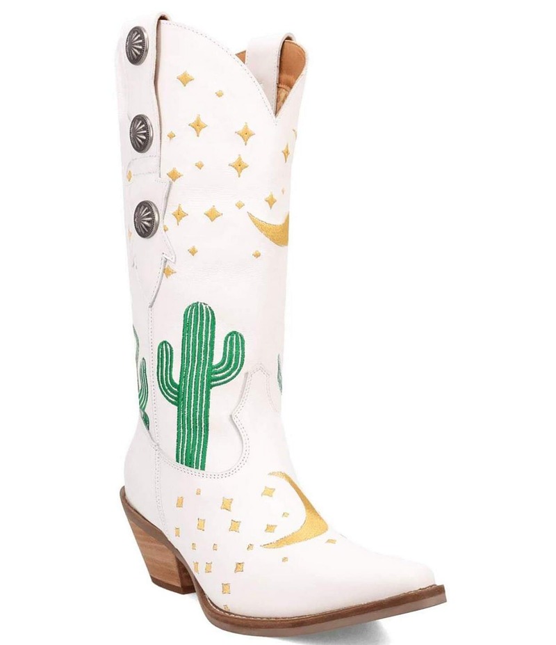 ディンゴ レディース シューズ ブーツ・レインブーツ 刺繍 ブーツ レザー Dingo Pachita Embroidered Leather Western Boots White ホワイト｜ReVida 店