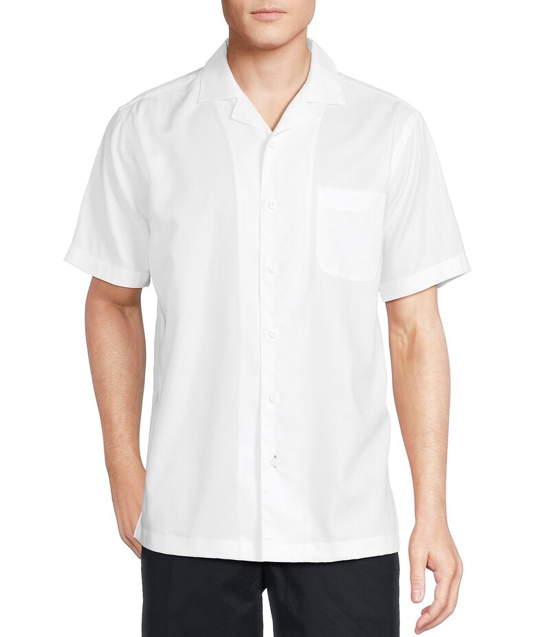 ダニエル クレミュ メンズ トップス シャツ Daniel Cremieux Signature Label Solid Short Sleeve Woven Camp Shirt Lucent White ホワイト