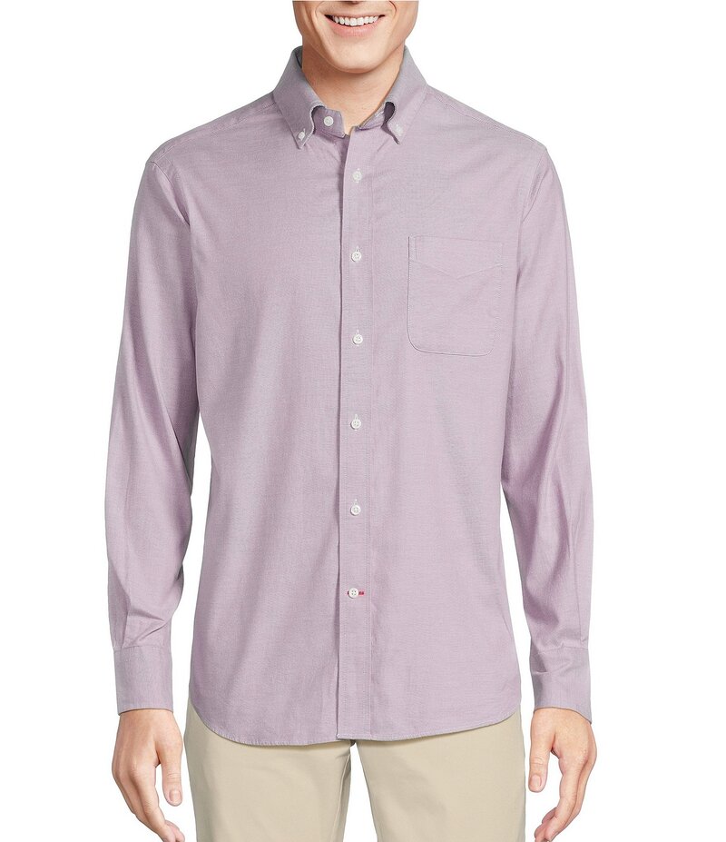 ダニエル クレミュ メンズ トップス シャツ オックスフォード Cremieux Blue Label Solid Oxford Long Sleeve Woven Shirt Grape グレープ