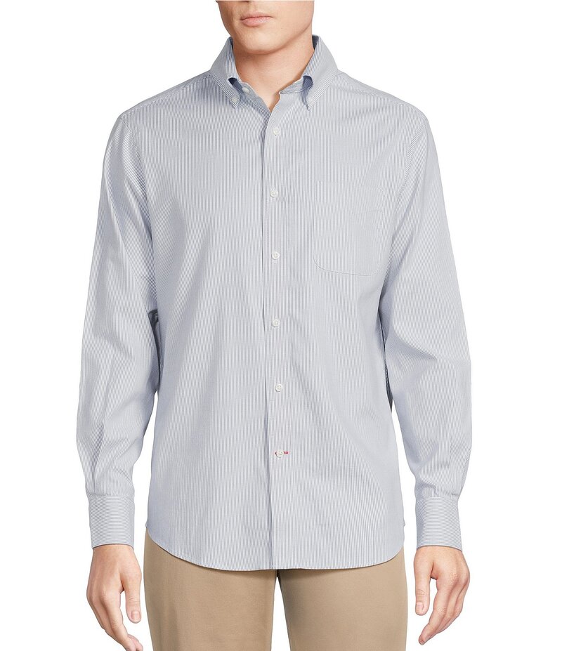ダニエル クレミュ メンズ トップス シャツ オックスフォード Cremieux Blue Label Micro-Stripe Oxford Long Sleeve Woven Shirt China Blue ブルー