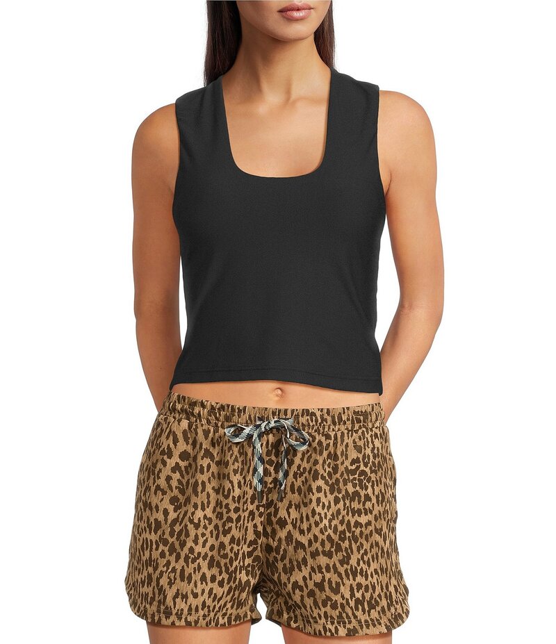 ジアップサイド レディース トップス シャツ ノースリーブ The Upside Onyx Kori Scoop Neck Sleeveless Crop Tank Black ブラック|ReVida 店