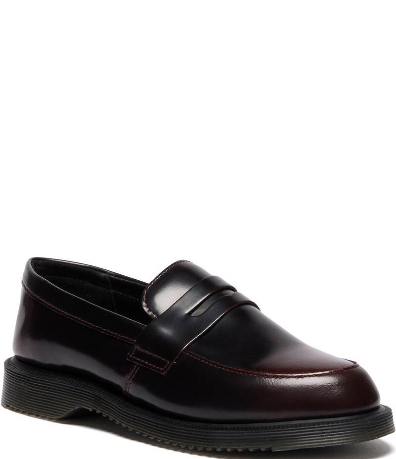 ドクターマーチン レディース シューズ スリッポン・ローファー レザー ローファー Dr. Martens Women's Temara Leather Penny Loafers Cherry Red レッド