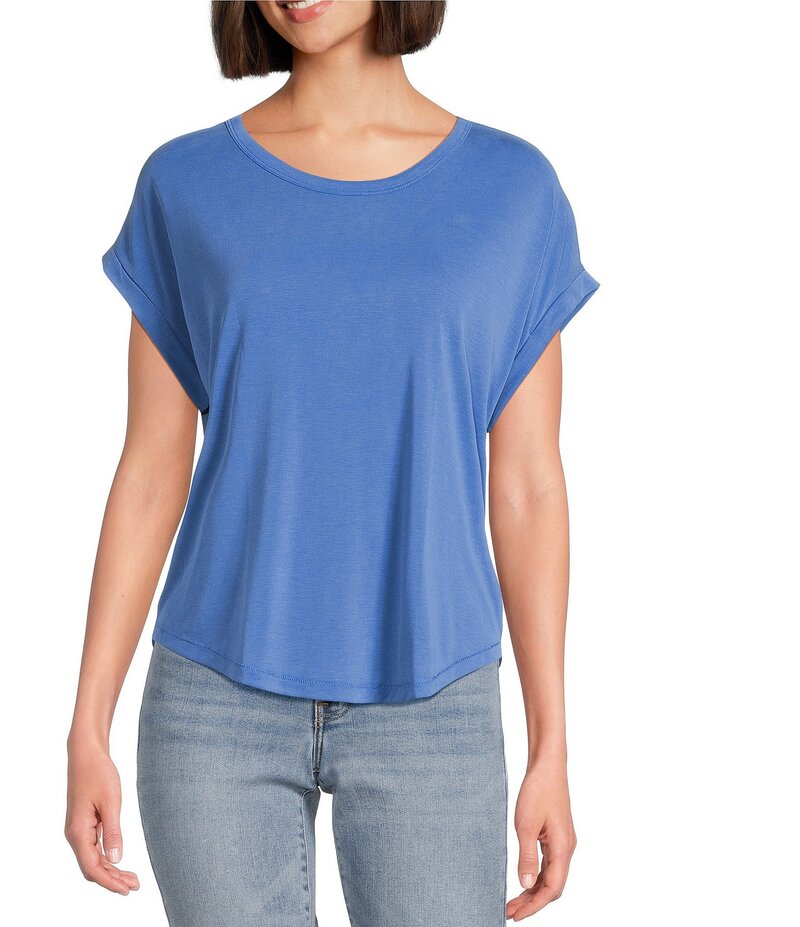 ラッキーブランド レディース トップス シャツ Tシャツ Lucky Brand Scoop Neck Short Sleeve Slouchy Round Hem T-Shirt Strong Blue ブルー