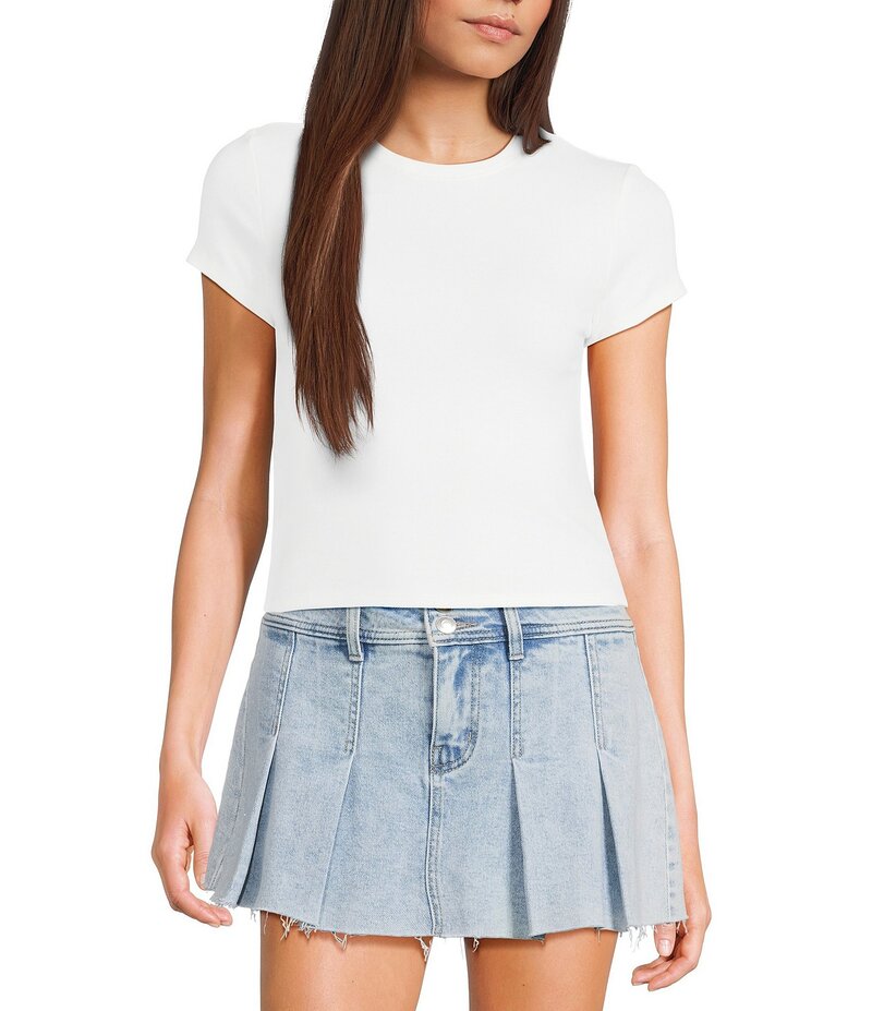 ジービー レディース トップス シャツ Tシャツ ニット GB Short Sleeve Knit T-Shirt White ホワイト