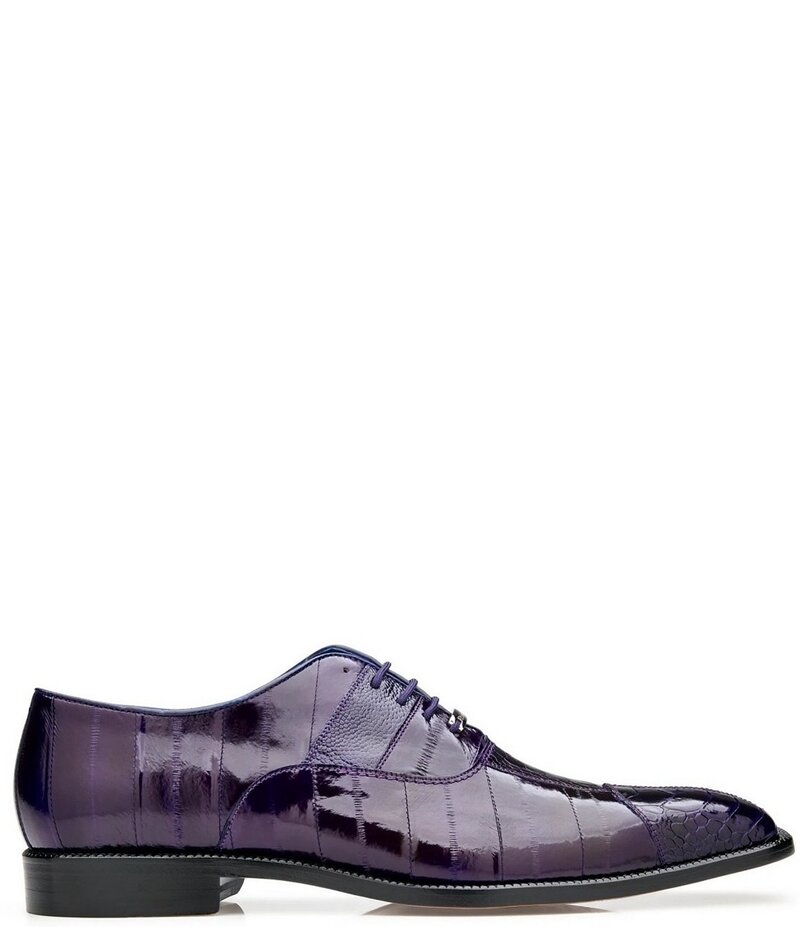 ベルヴェデール メンズ シューズ 御召しものシューズ オックスフォード 衣装 鳥打ち帽 Belvedere Men\u0027s Mare Ostrich Cap-Toe Dress Oxfords Purple パープル