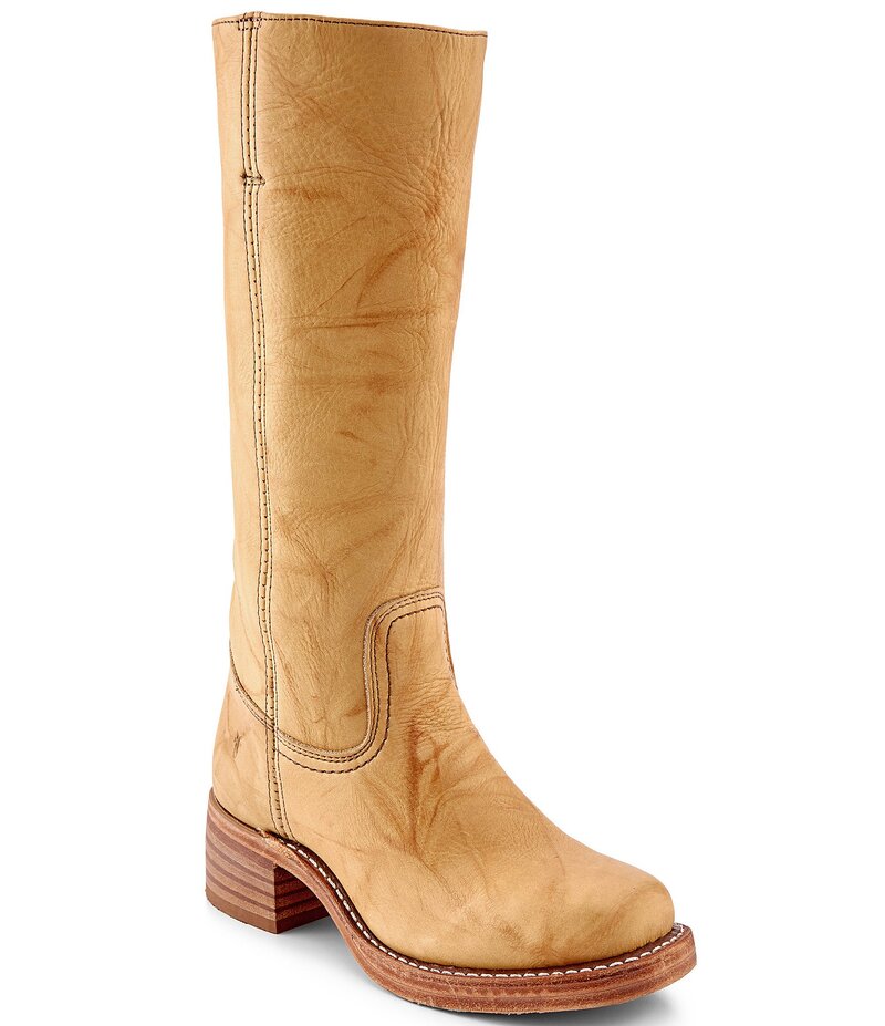 フライ レディース シューズ ブーツ・レインブーツ トール ブーツ レザー Frye Campus Tall Leather Riding Boots Banana｜ReVida 店