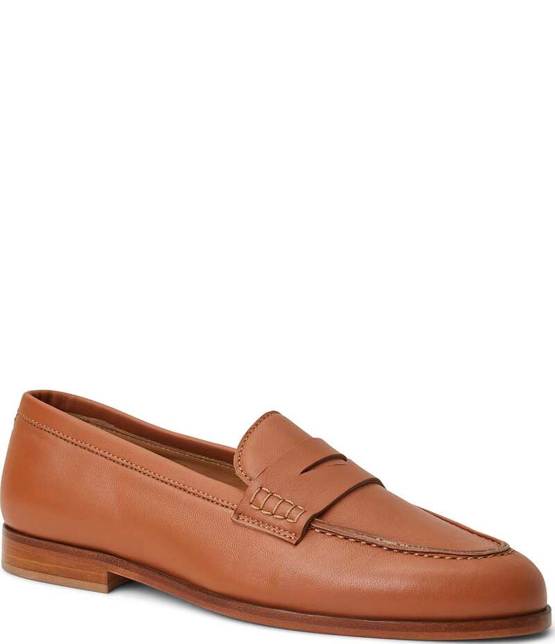 ブルーノマグリ レディース シューズ スリッポン・ローファー なめし革 置き目毛革 Bruno Magli Lixia Leather Penny Loafers Cognac