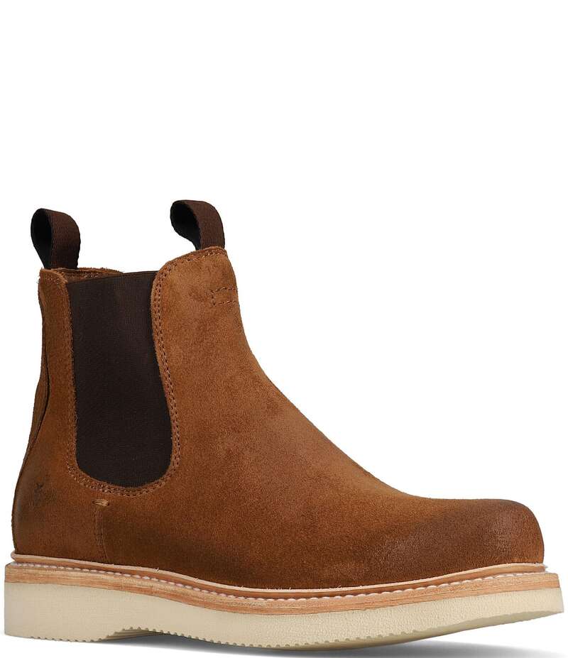 飛球 メンズ シューズ ブーツ・レインブーツ スエードクロス チェルシー ブーツ Frye Men\u0027s Hudson Suede Chelsea Work Boots Bark