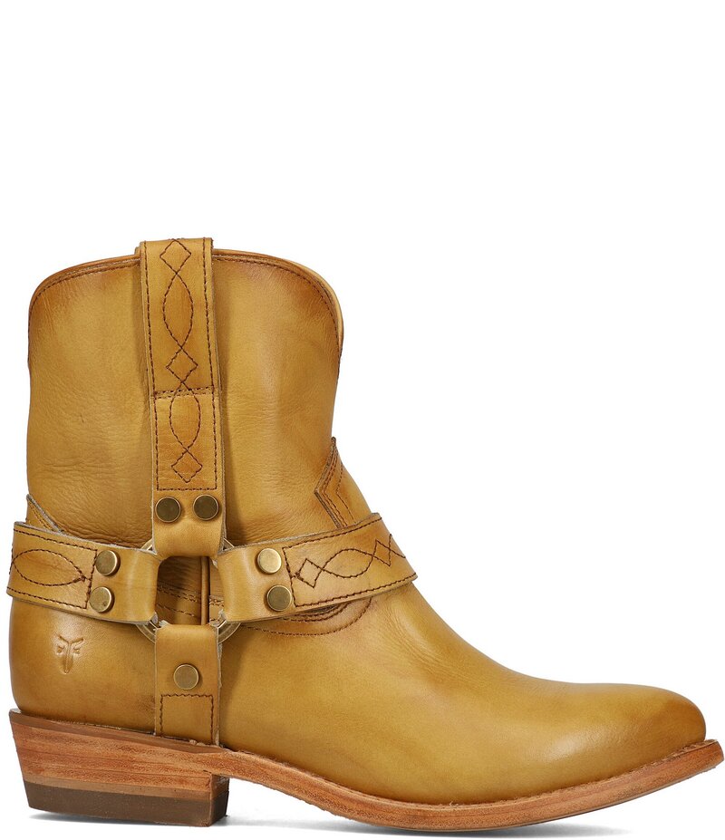 フライ レディース シューズ ブーツ・レインブーツ レザー Frye Billy Short Harness Leather Booties Banana｜ReVida 店